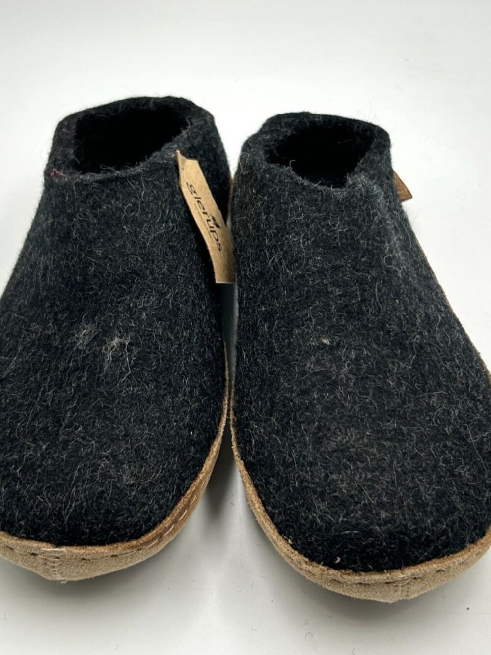 NWT Glerups Women's Black Charcoal Wool Leather Sole Slip-On Slipper Sz 5.5 3283 - Picture 7 of 16